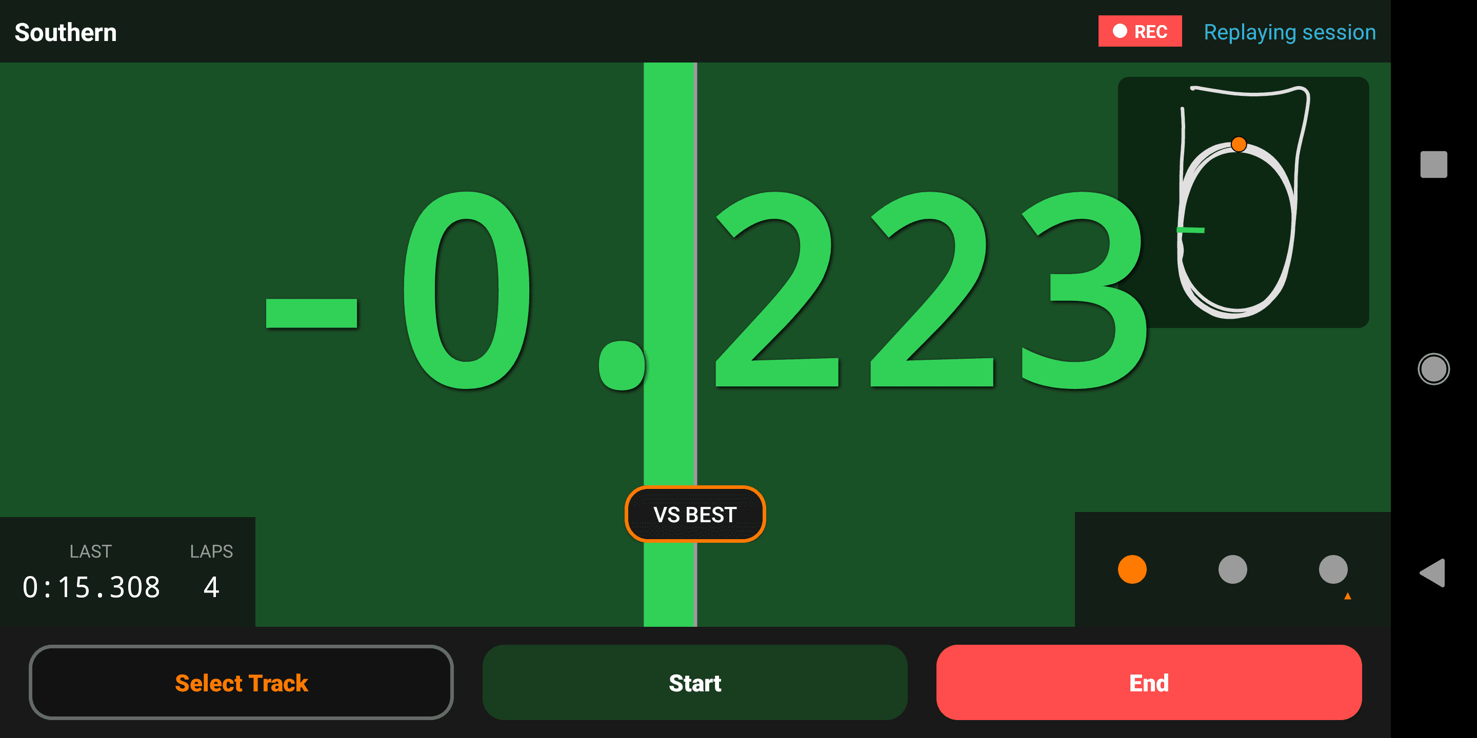 Live iRacing-style delta bar on the Closed Loop Telemetry in-car HUD